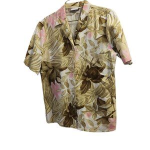 Fabiani Hawaiian Ladies Shirt Size 38 Linen And Viscose